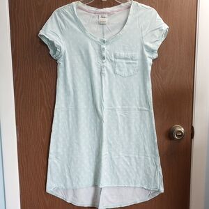 [2] Lucky Brand Light Blue Pajama Nightgown with Poka Dots Size Small
